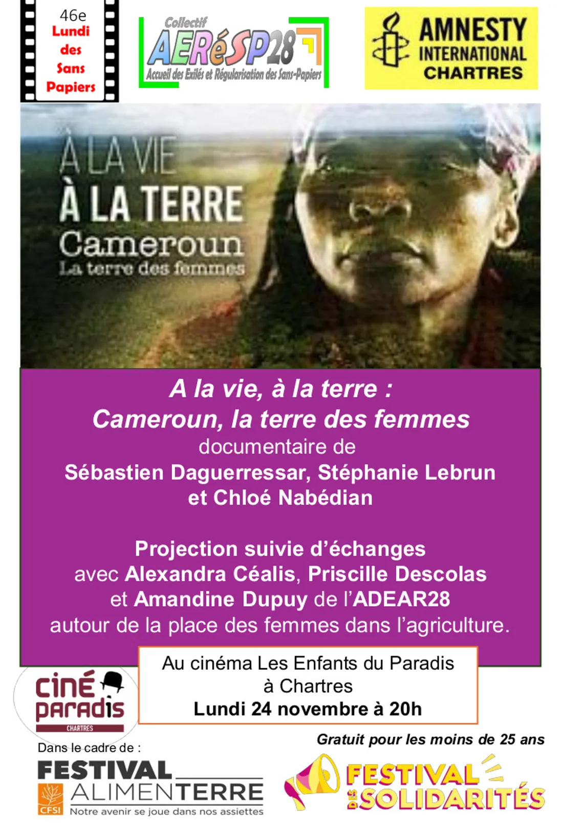 CHARTRES - Documentaire : À la vie, à la terre, Cameroun la terre des femmes
