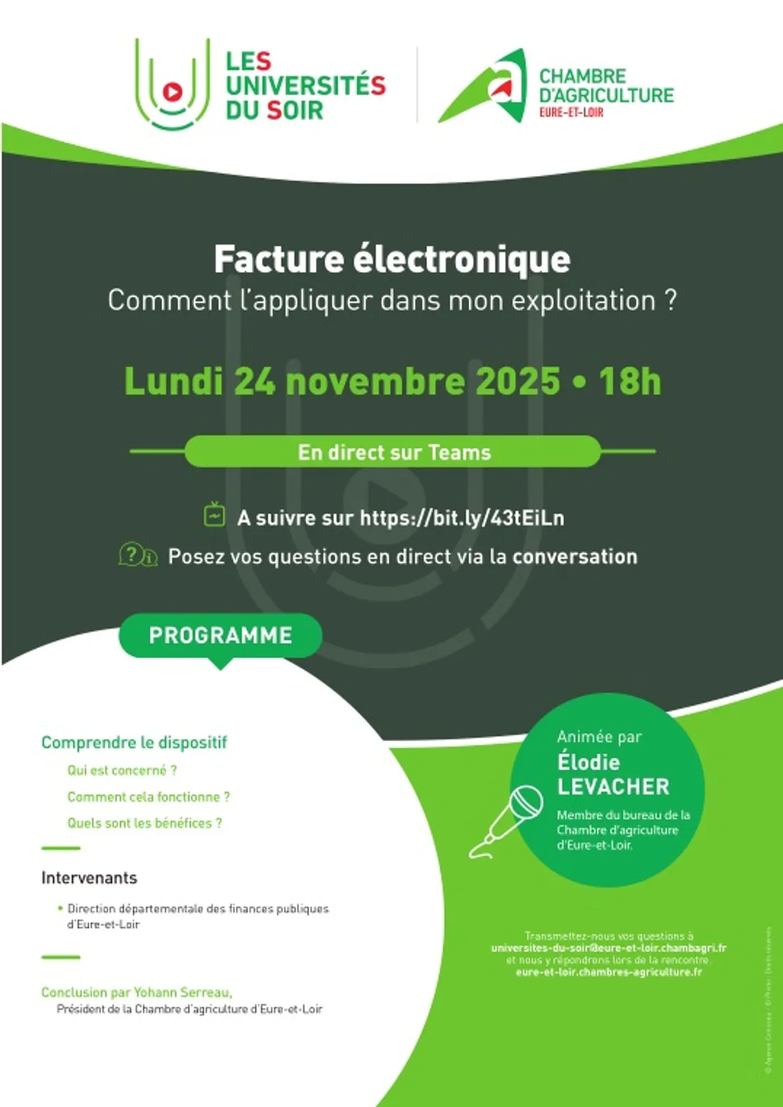 CHARTRES - Les Universités du Soir : Facture électronique