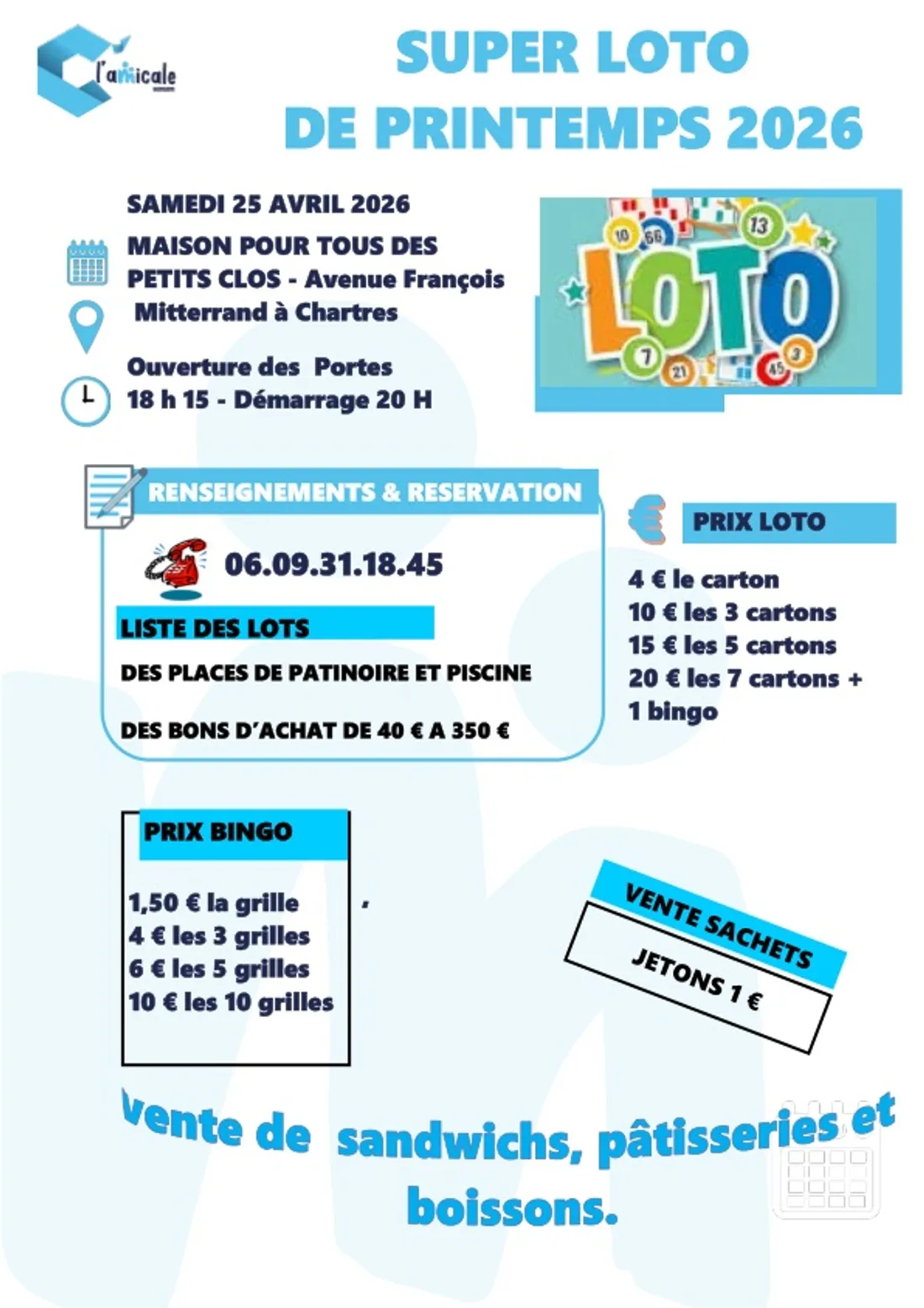 CHARTRES - Loto de printemps de l'AEMCCM