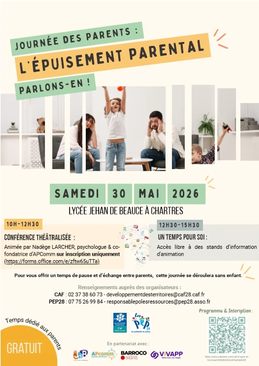 CHARTRES - Journée des familles – L’épuisement parental : parlons-en !