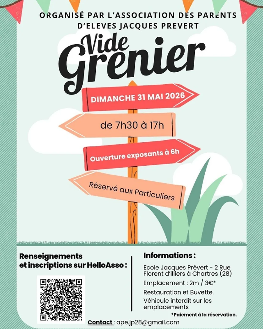 CHARTRES - Vide-greniers de l'APE Jacques Prévert