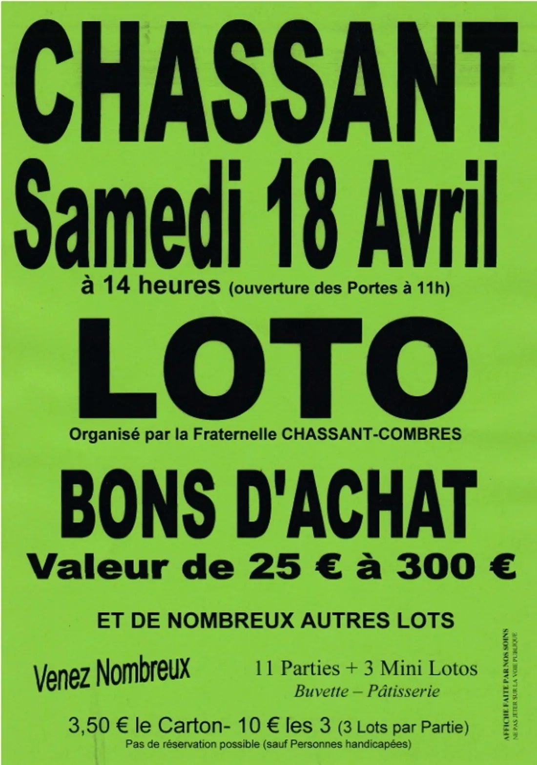 CHASSANT - Loto de la Fraternelle