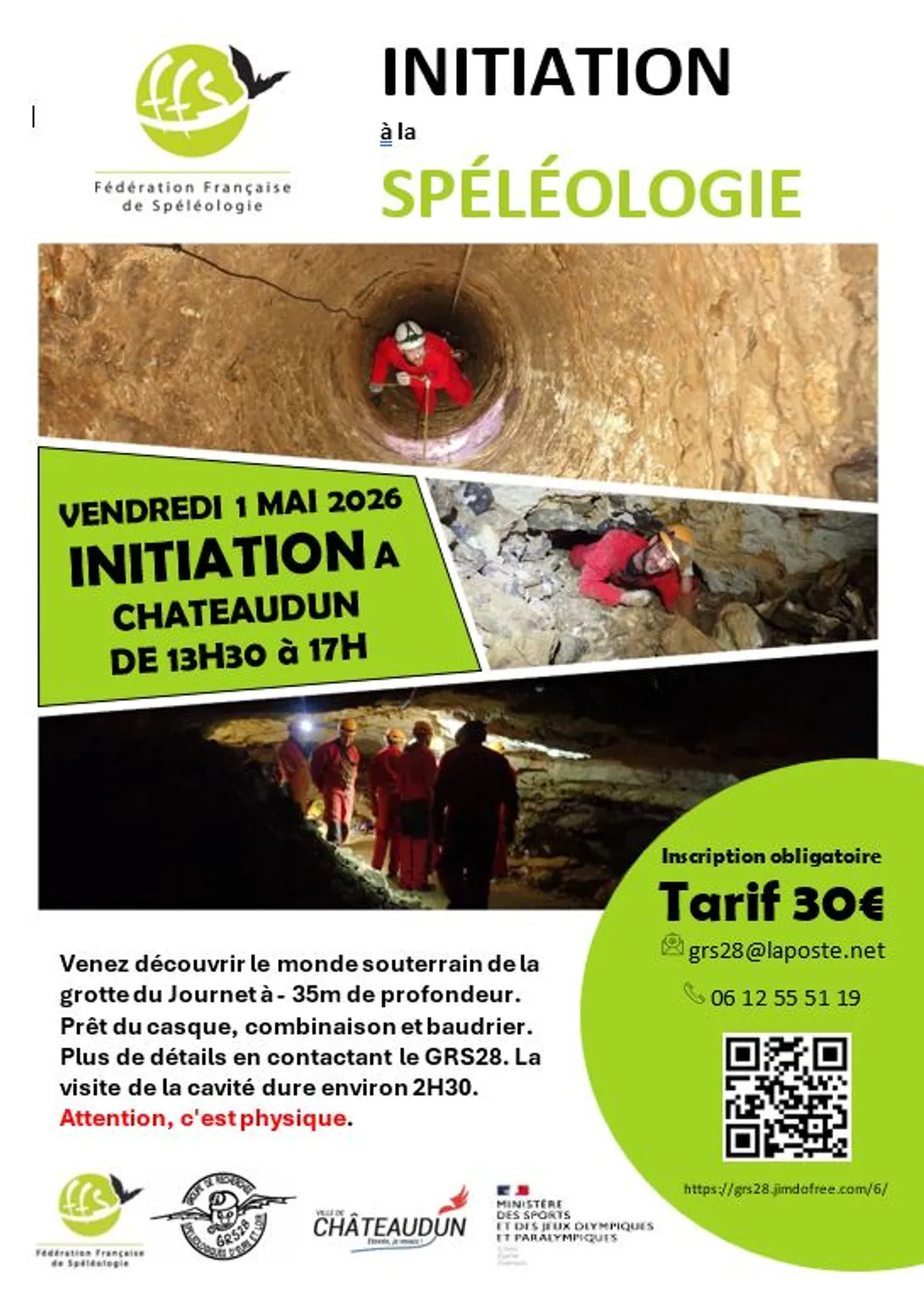 CHÂTEAUDUN - Initiation à la spéléologie