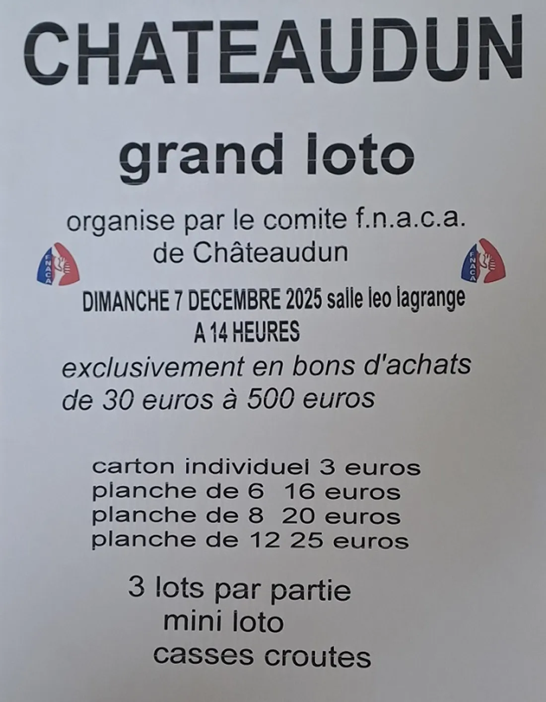 CHÂTEAUDUN - Loto de la FNACA