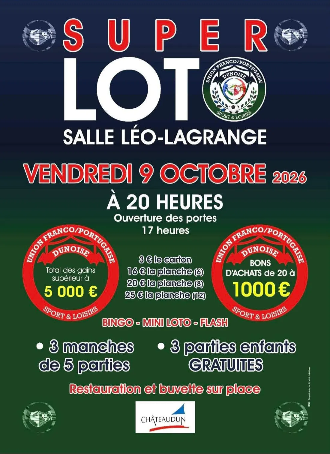 CHÂTEAUDUN - Loto de l'Union Franco Portugaise Dunoise