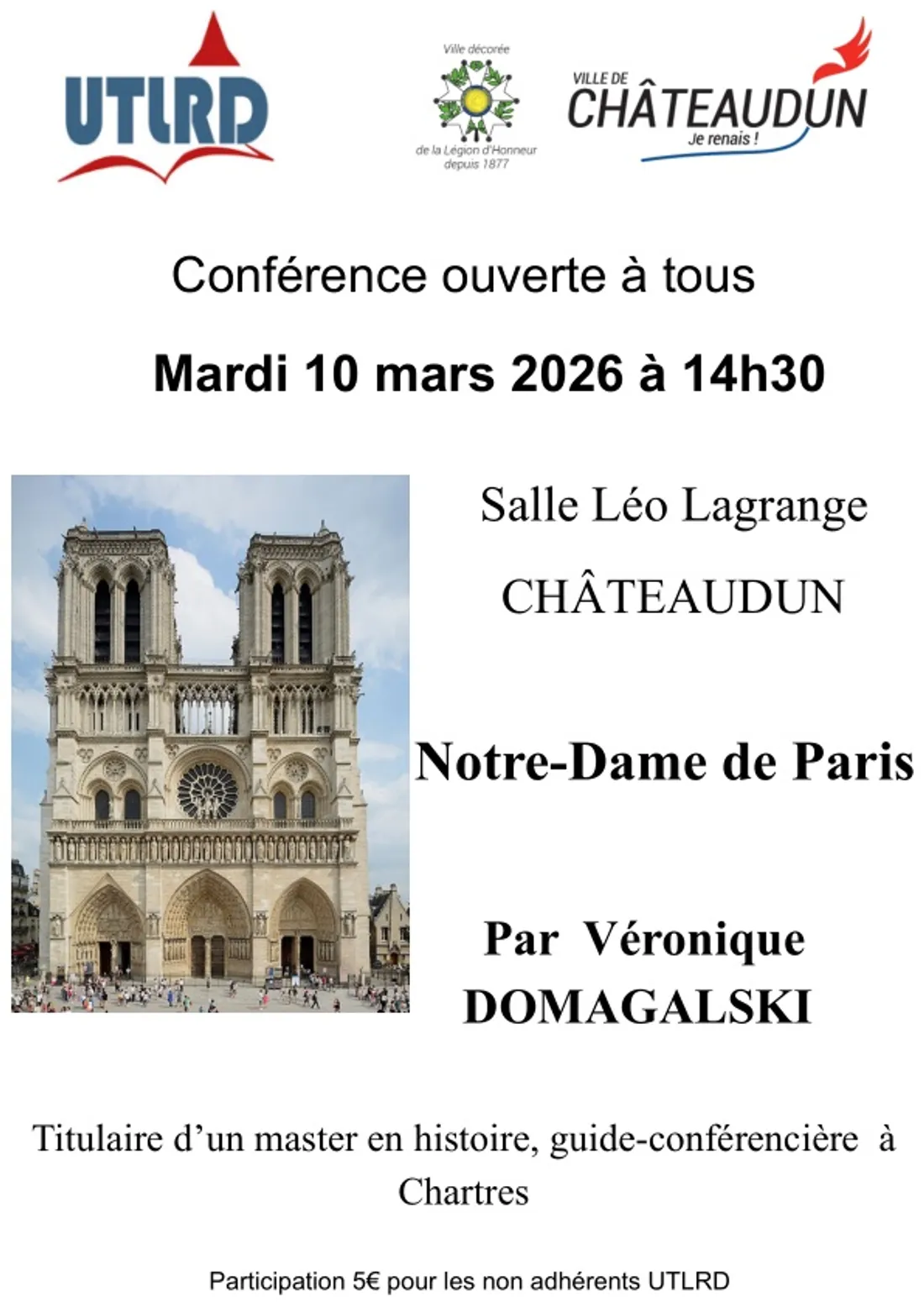 CHÂTEAUDUN – Conférence : Notre-Dame de Paris