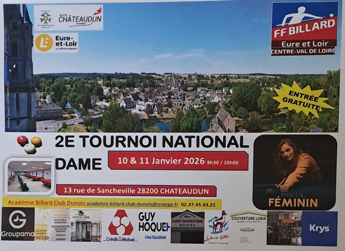 CHÂTEAUDUN - Billard : 2e tournoi national dame