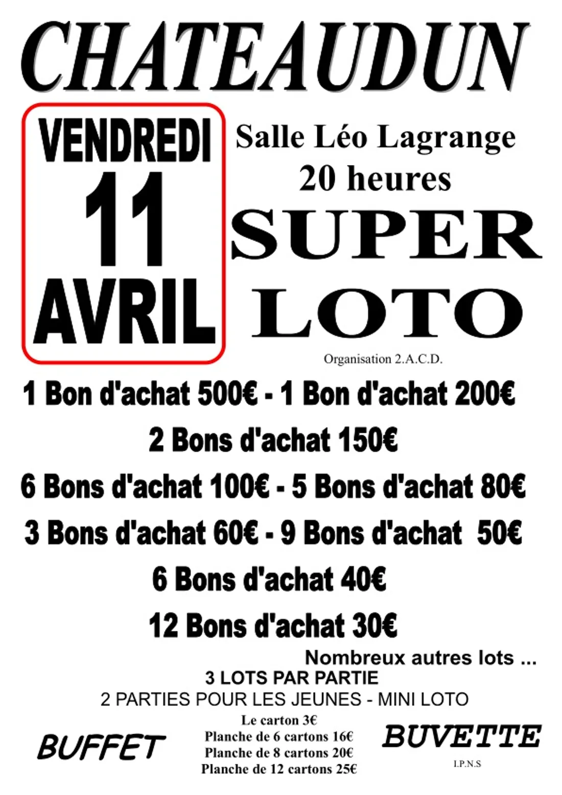 CHÂTEAUDUN - Loto de 2ACD