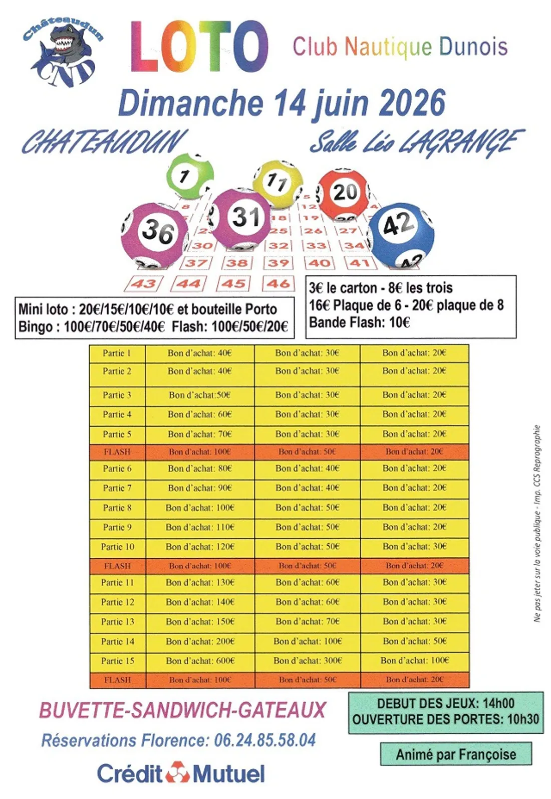 CHÂTEAUDUN - Loto du Club Nautique Dunois