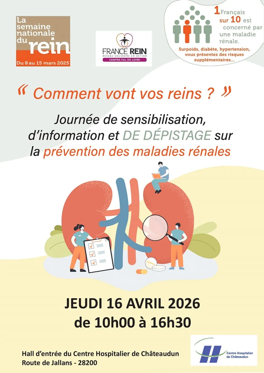 CHÂTEAUDUN - Maladies rénales, dépistage gratuit