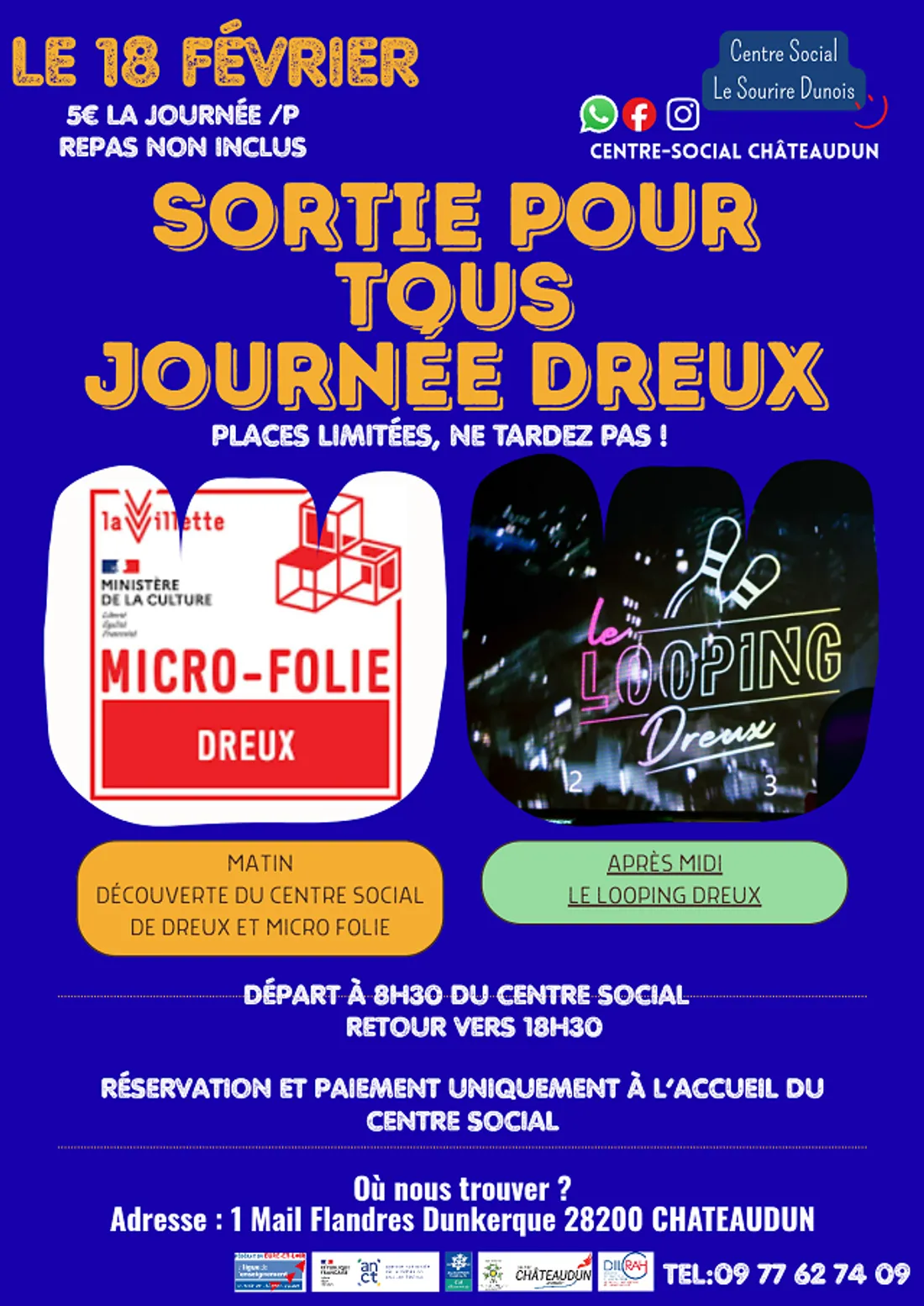 CHÂTEAUDUN - Sortie pour tous journée Dreux du Centre Social