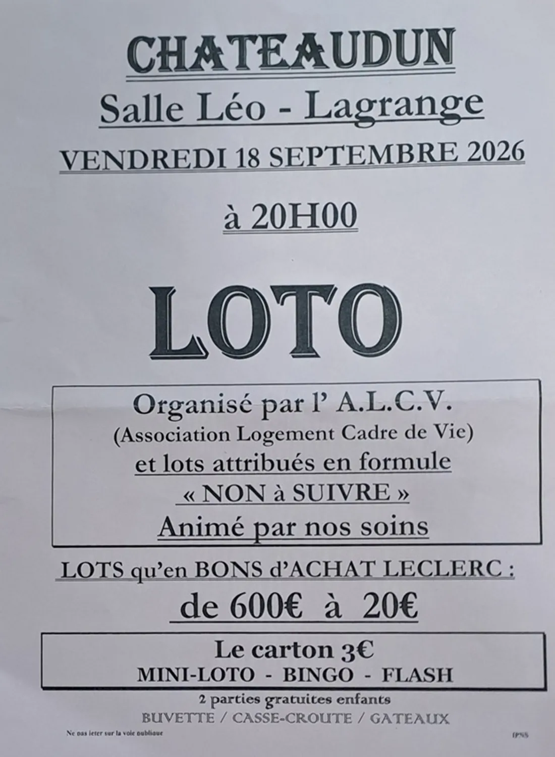 CHÂTEAUDUN - Loto de l'ALCV