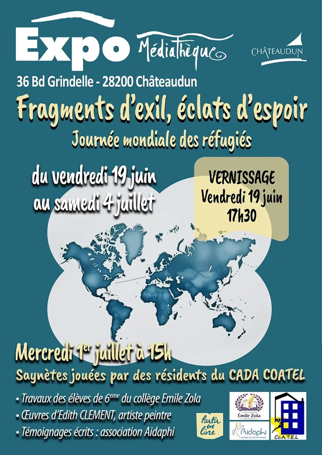 CHÂTEAUDUN - Exposition : Fragments d'exils, éclats d'espoir.