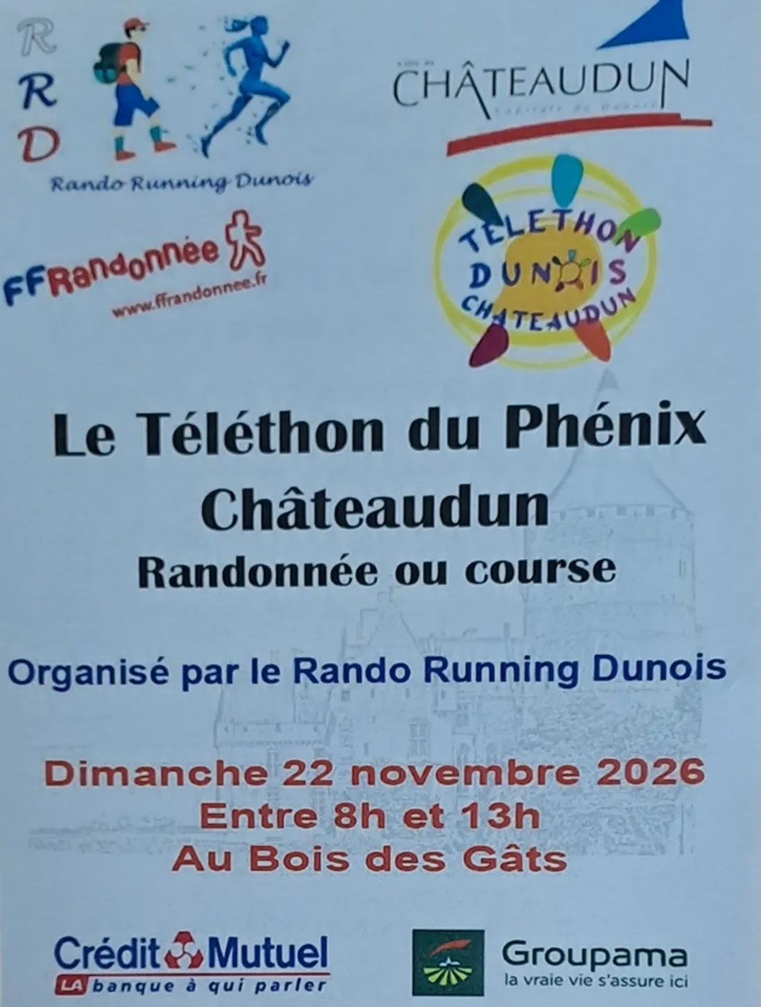 CHÂTEAUDUN - Le Téléthon du Phénix : Randonnée ou course