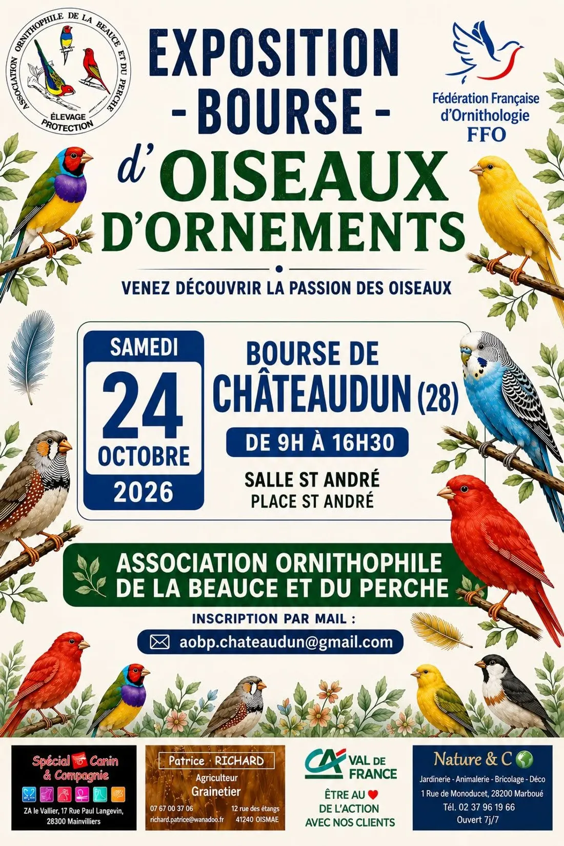 CHÂTEAUDUN - Grande bourse d’oiseaux de cages et de volières