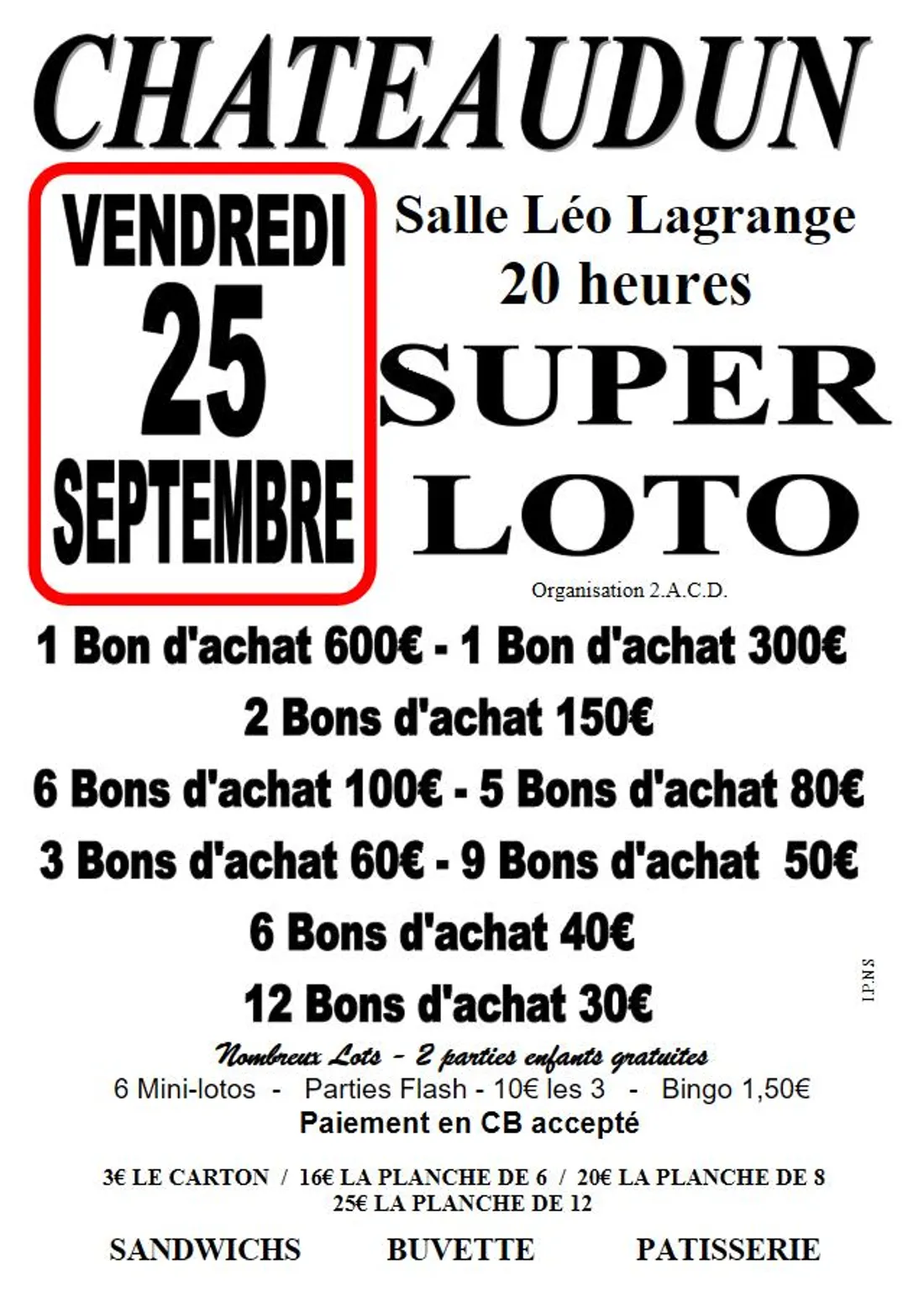 CHÂTEAUDUN - Loto de 2ACD