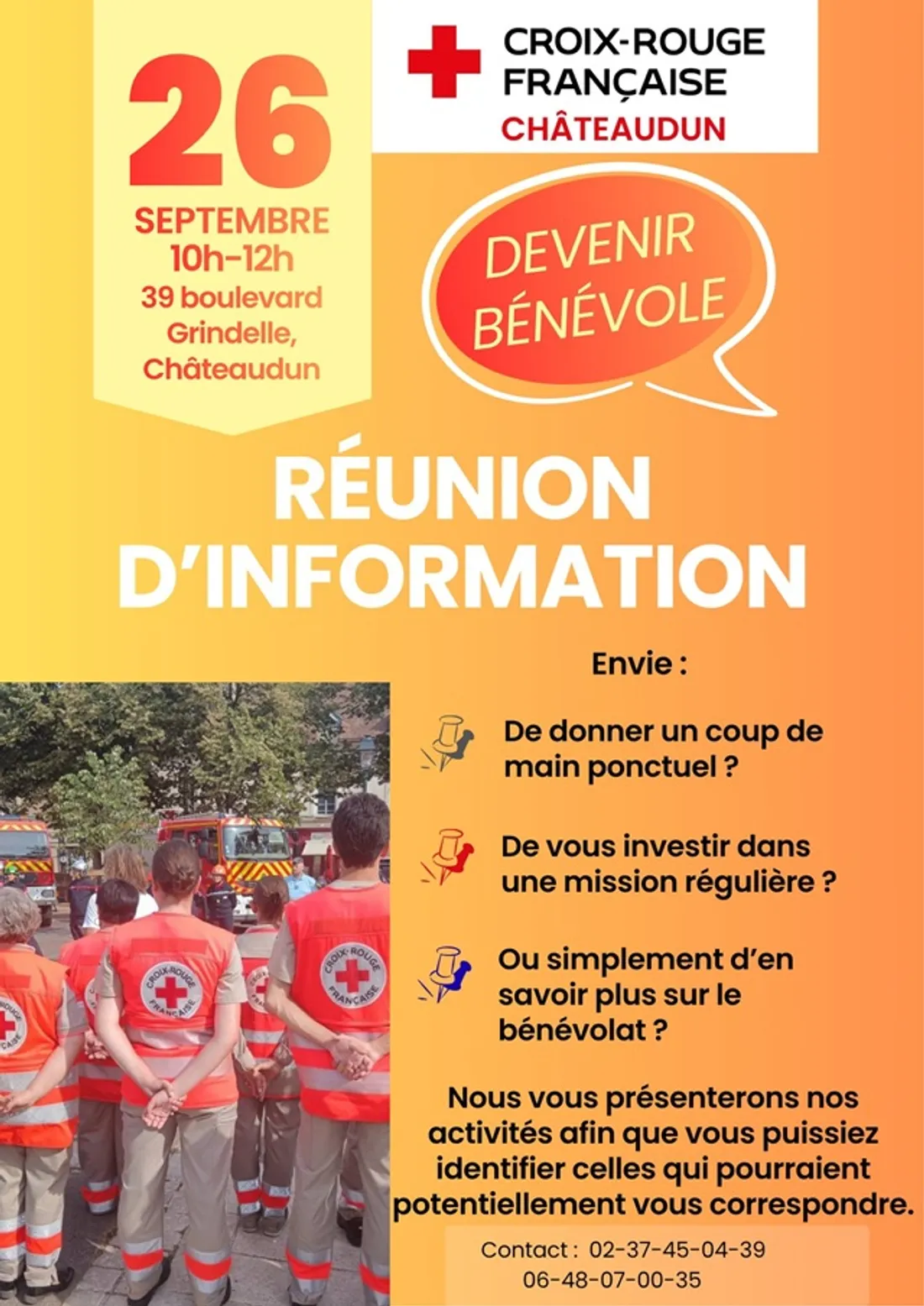 CHÂTEAUDUN - Réunion d’information de la Croix Rouge