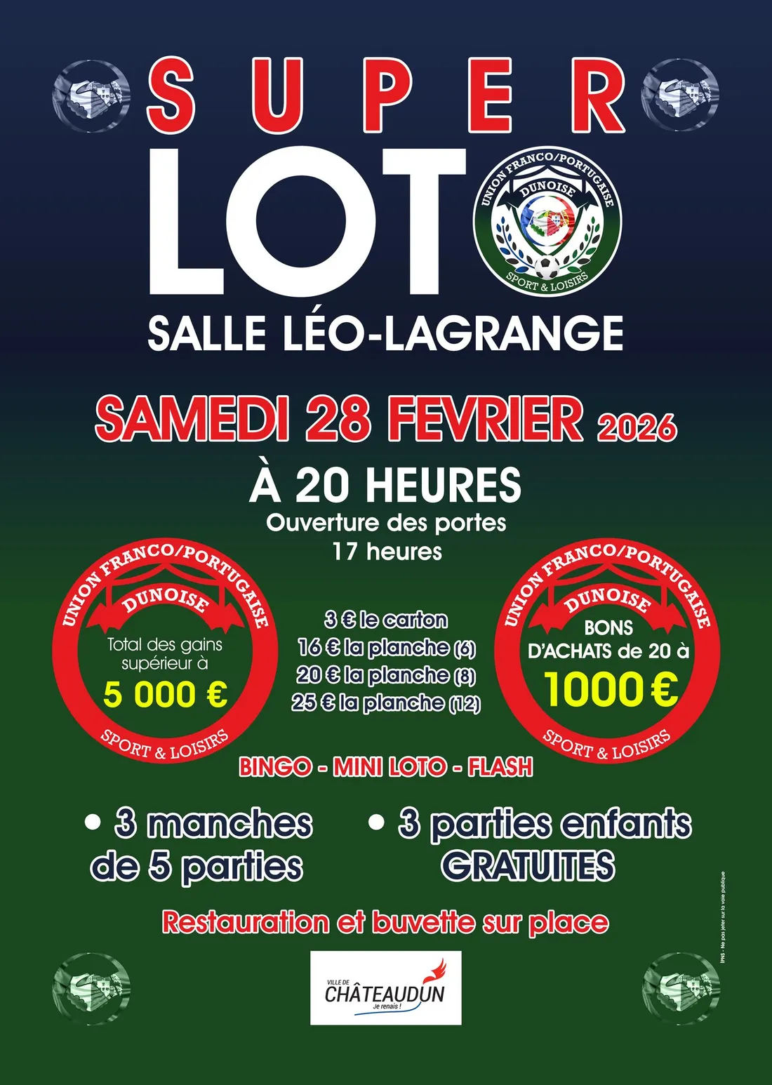 CHÂTEAUDUN - Loto de l'Union Franco Portugaise Dunoise