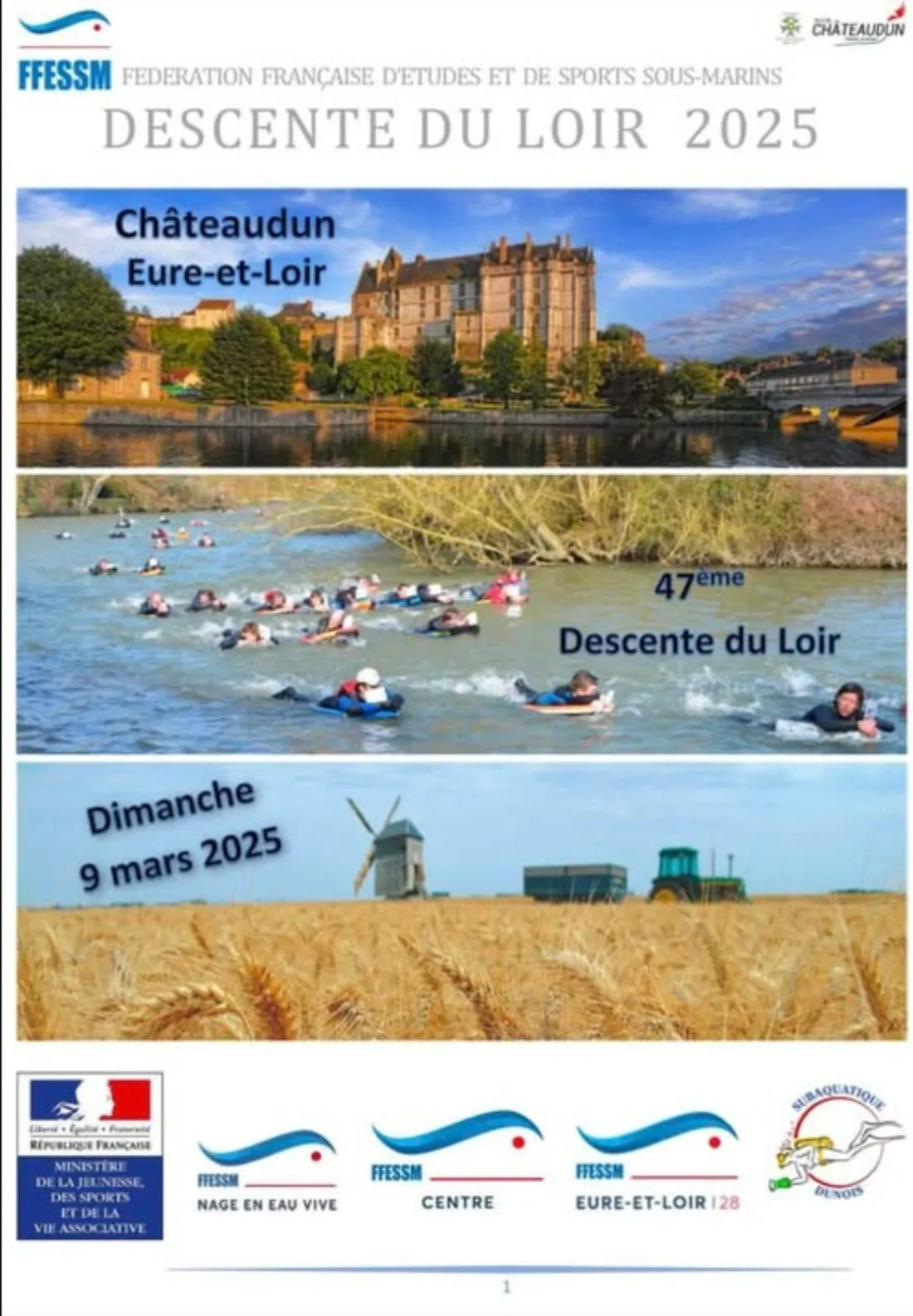 CHÂTEAUDUN – 115 nageurs pour la 47e descente du Loir