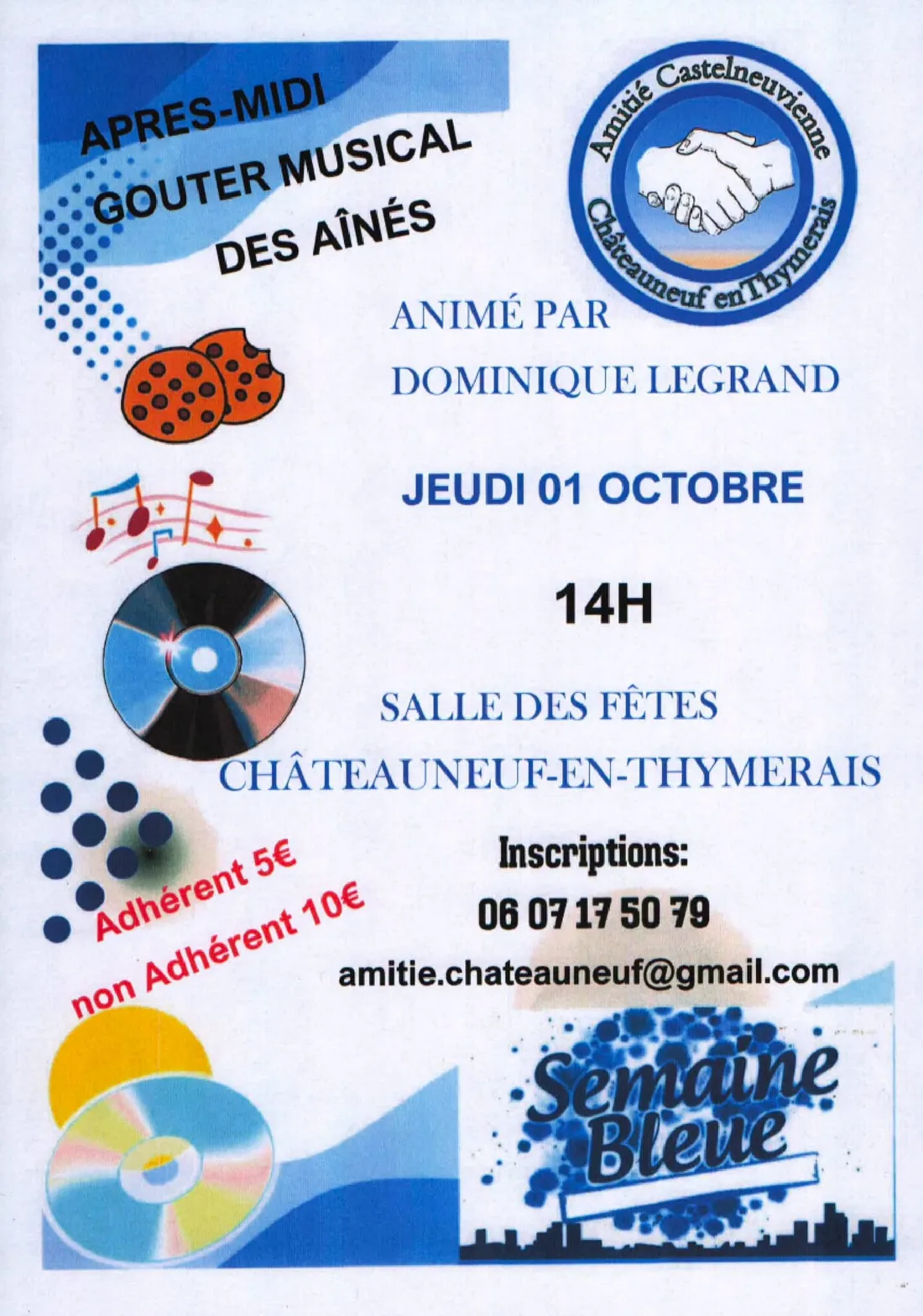 CHÂTEAUNEUF-EN-THYMERAIS - Semaine Bleue : Goûter musical des aînés