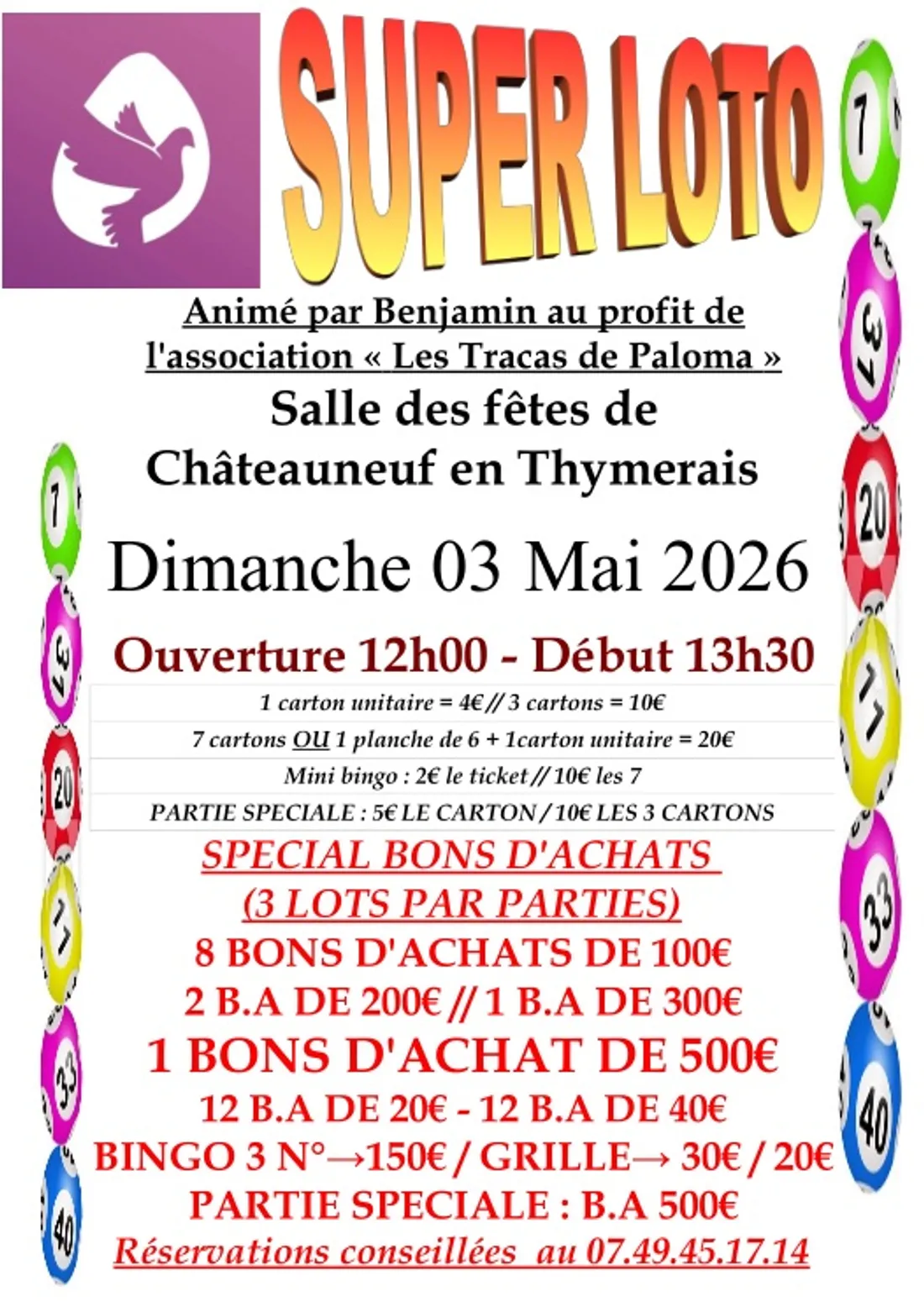 CHÂTEAUNEUF-EN-THYMERAIS - Loto des Tracas de Paloma