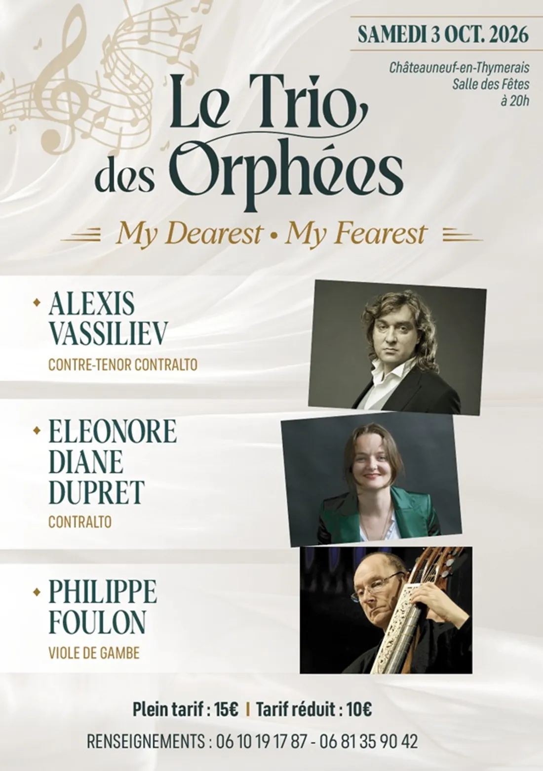 CHÂTEAUNEUF-EN-THYMERAIS - Concert : Le Trio des Orphées