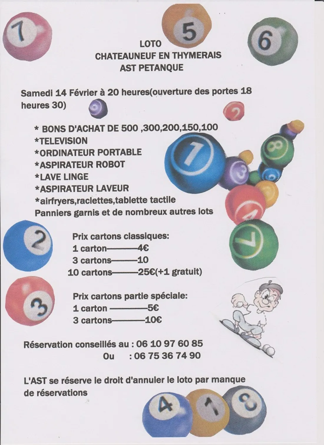 CHÂTEAUNEUF-EN-THYMERAIS - Loto de l'AST Pétanque