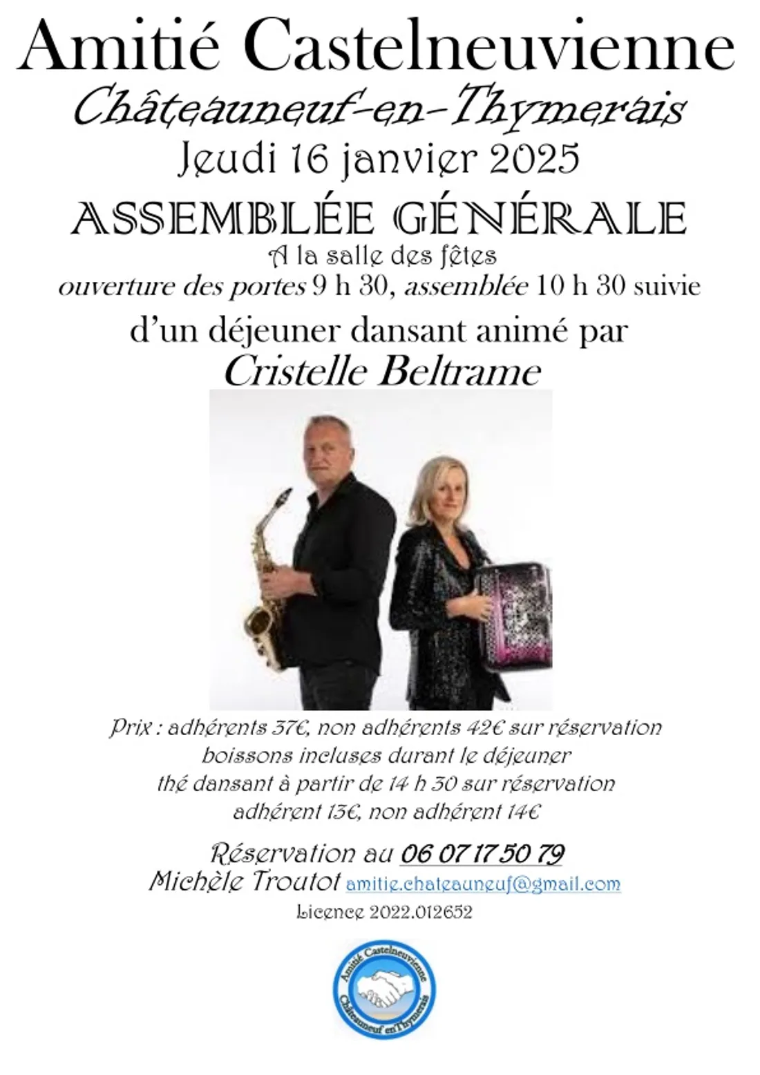 CHÂTEAUNEUF-EN-THYMERAIS - Déjeuner et Thé dansant de l'Amitié Castelneuvienne