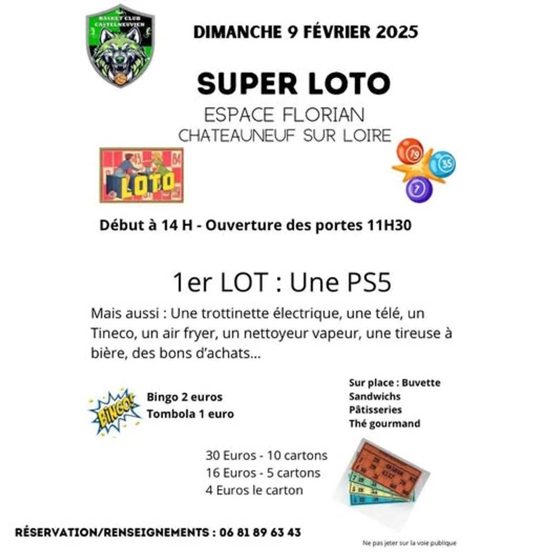 CHÂTEAUNEUF-SUR-LOIRE (45) - Loto du Basket Club Castelneuvien