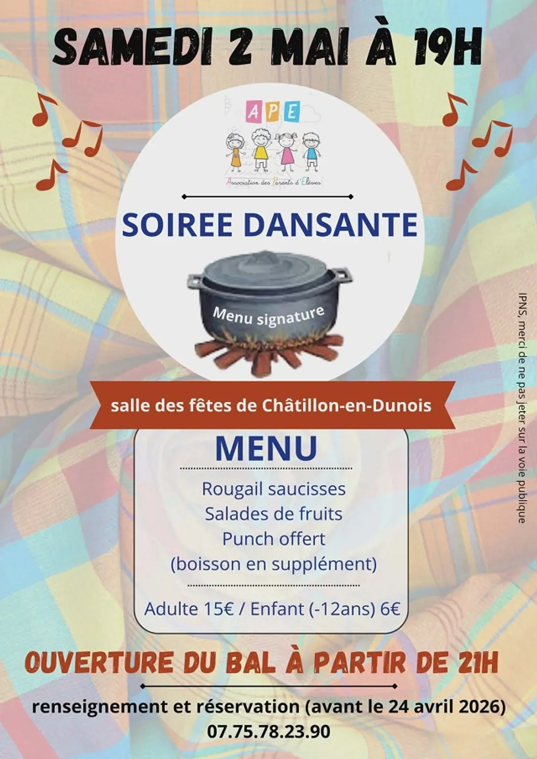 CHÂTILLON-EN-DUNOIS - Soirée dansante de l'APE