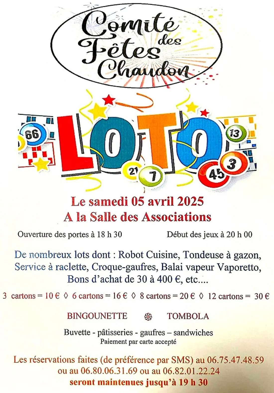 CHAUDON - Loto du comité des fêtes