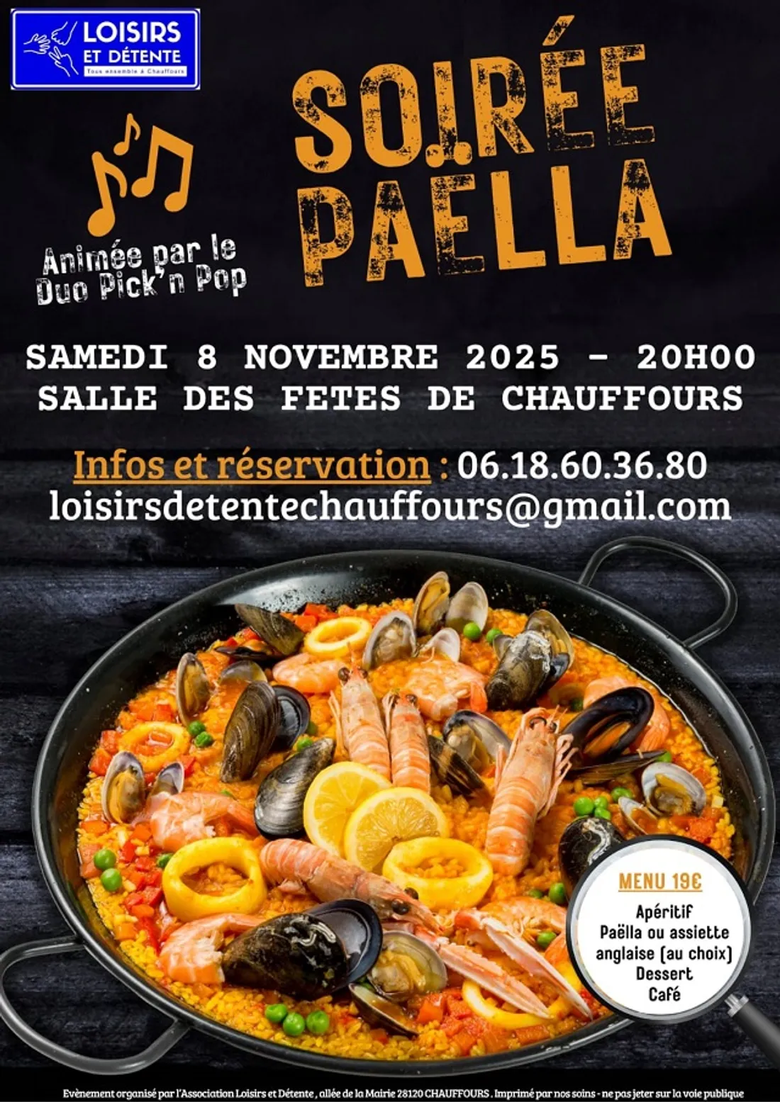 CHAUFFOURS - Soirée paëlla de Loisirs et Détente