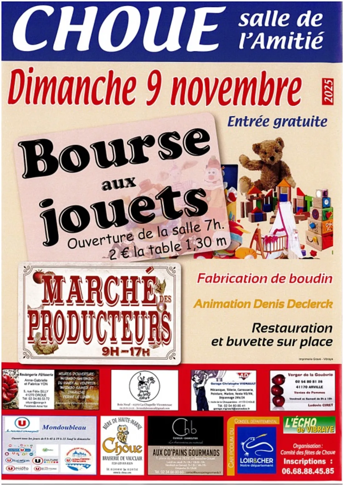 CHOUE (41) - Bourse aux jouets et marché des producteurs