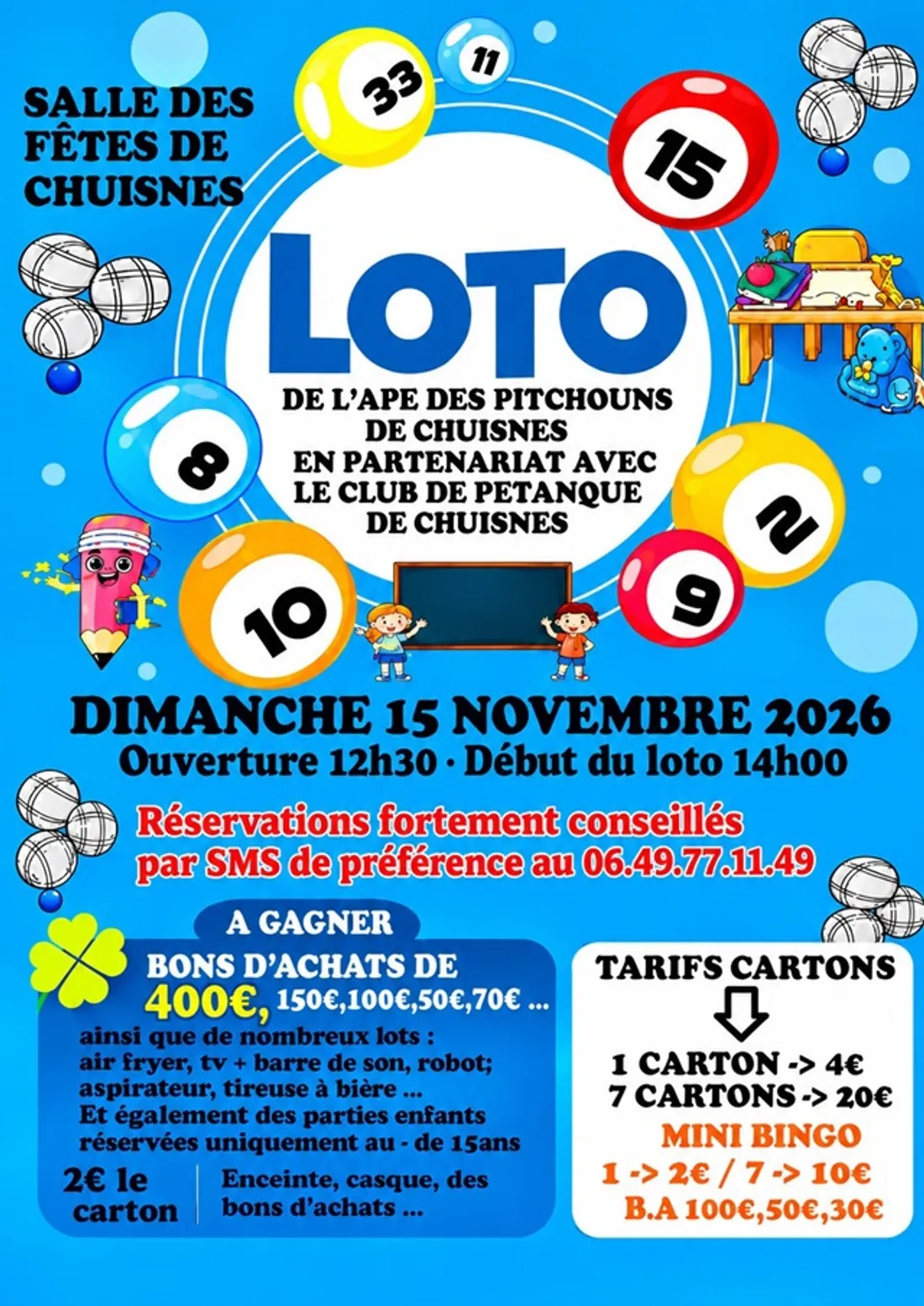 CHUISNES - Loto de l'APE des Pitchouns