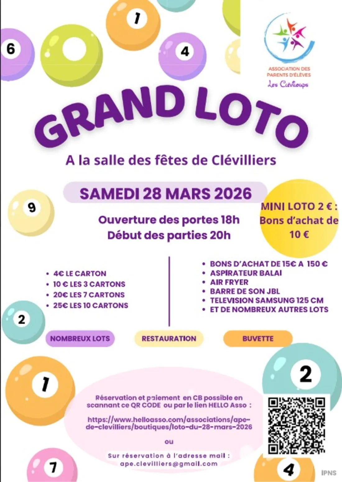 CLÉVILLIERS - Loto de l'APE