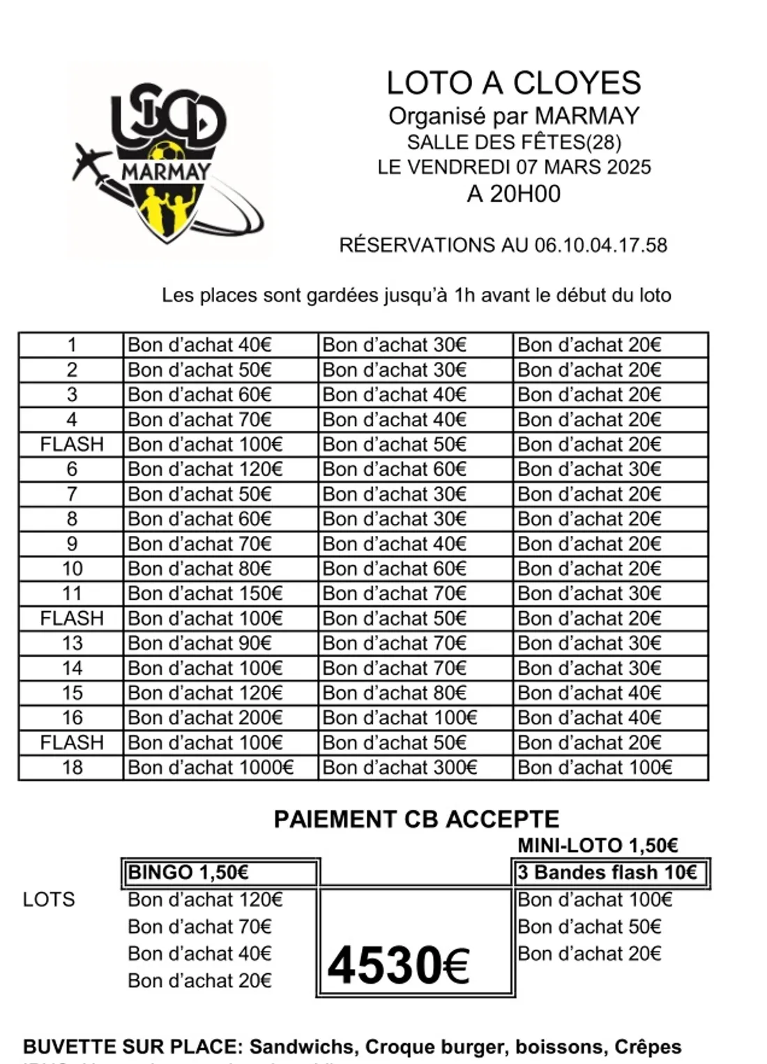 CLOYES-SUR-LE-LOIR - Loto de Marmay
