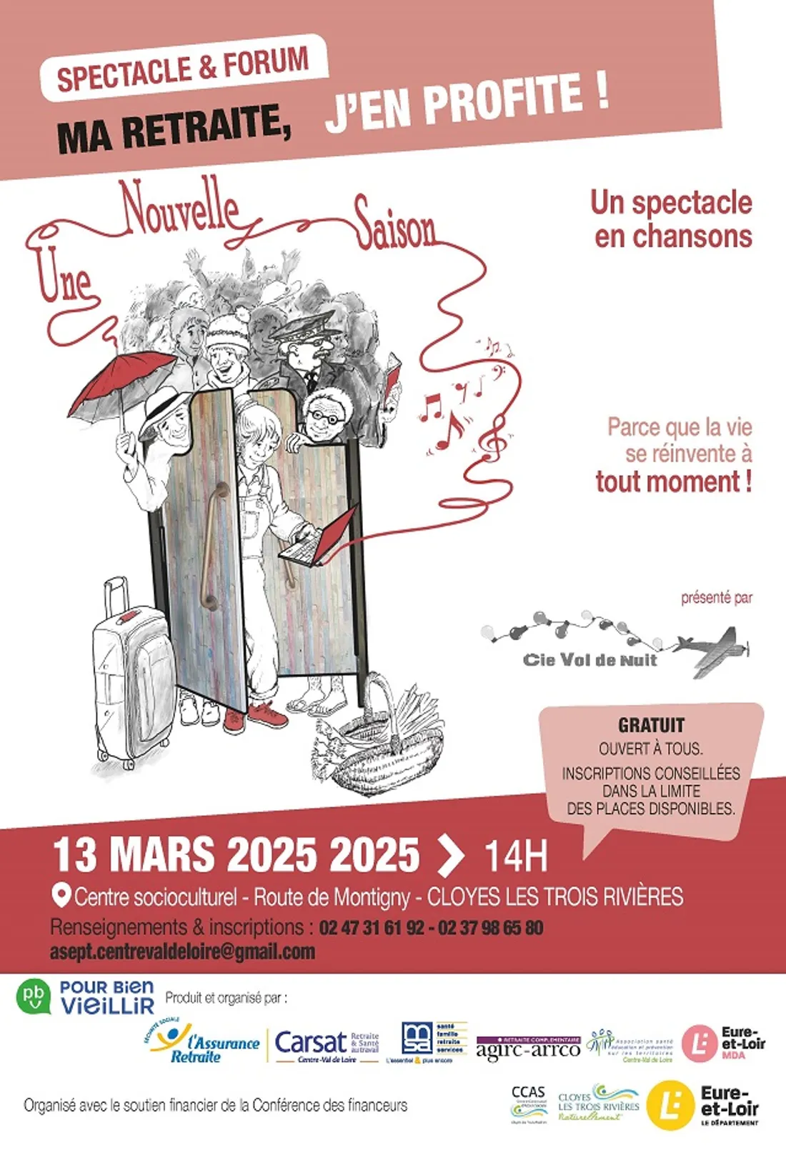 CLOYES-SUR-LE-LOIR - Spectacle & forum : Ma retraite j'en profite