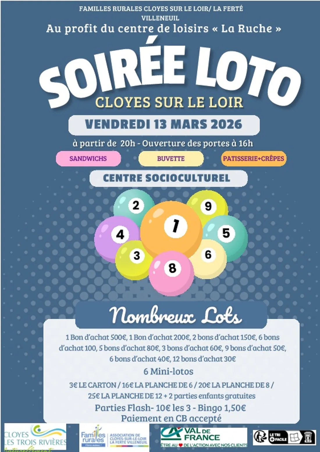 CLOYES-SUR-LE-LOIR - Loto des Familles Rurales