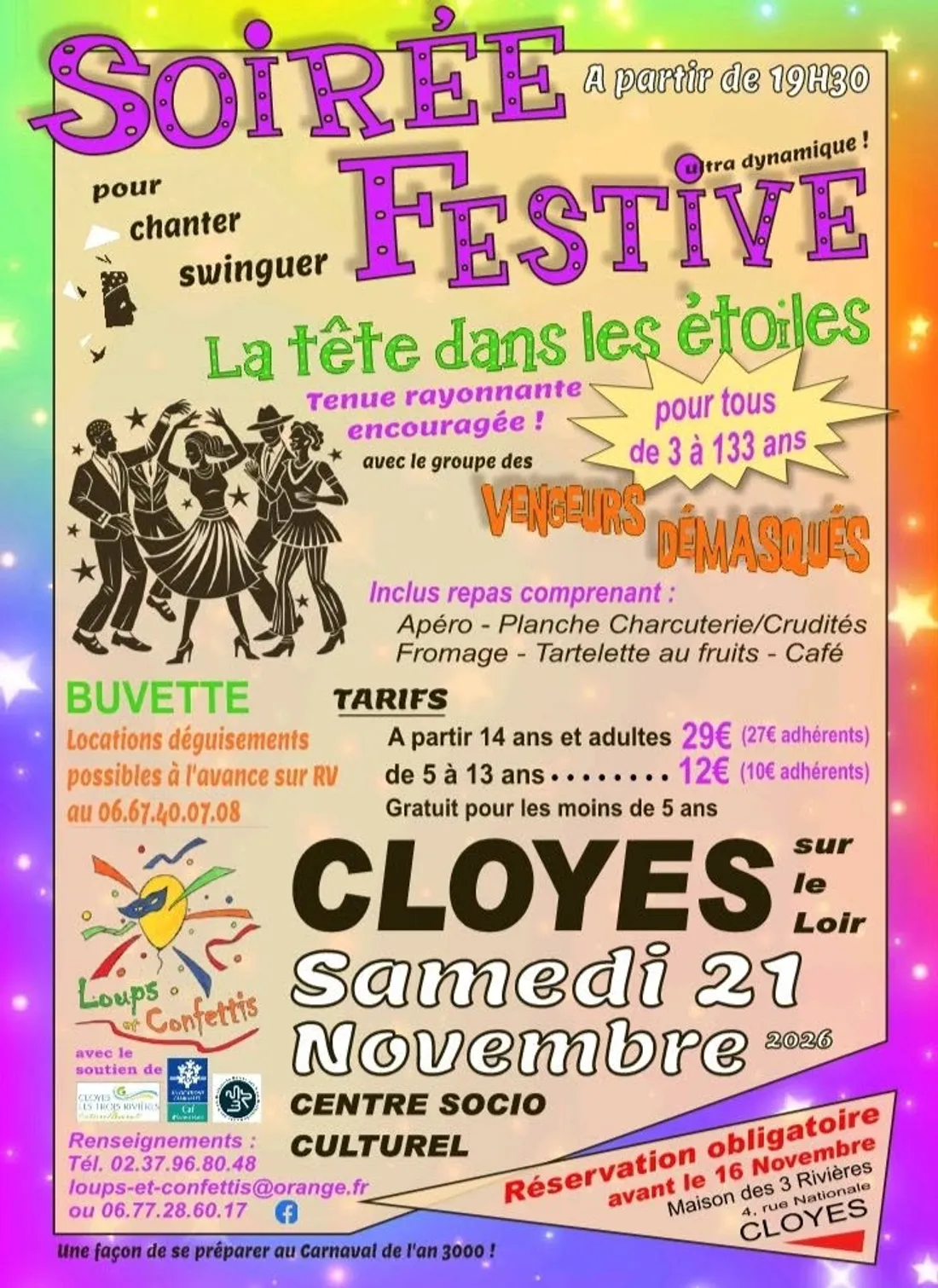 CLOYES-SUR-LE-LOIR - Soirée festive de Loups et Confettis
