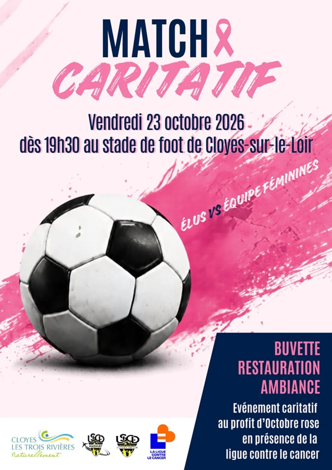 CLOYES-SUR-LE-LOIR - Octobre Rose : Match Élus - Équipe Féminine