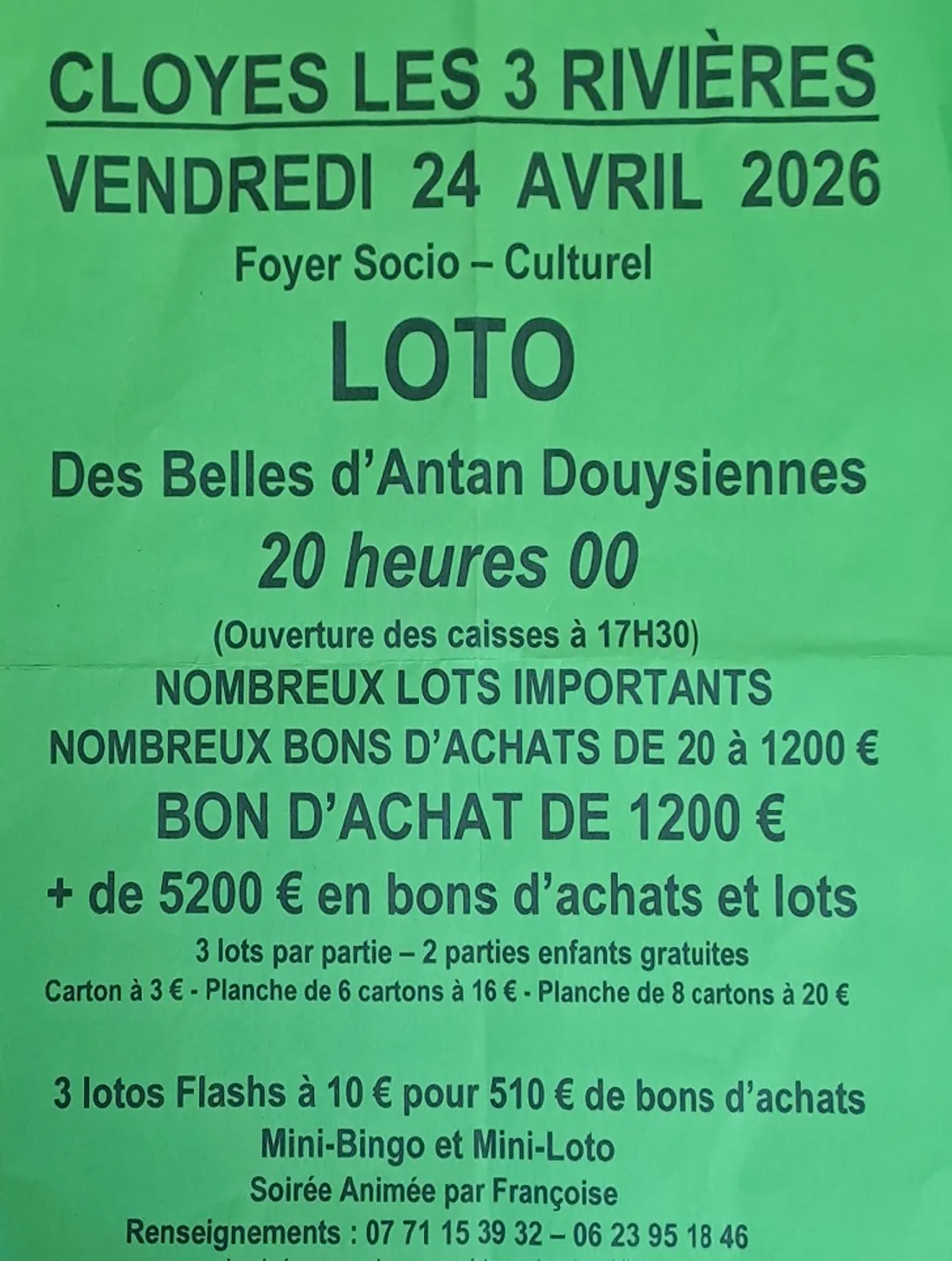 CLOYES-SUR-LE-LOIR - Loto des Belles d'Antan