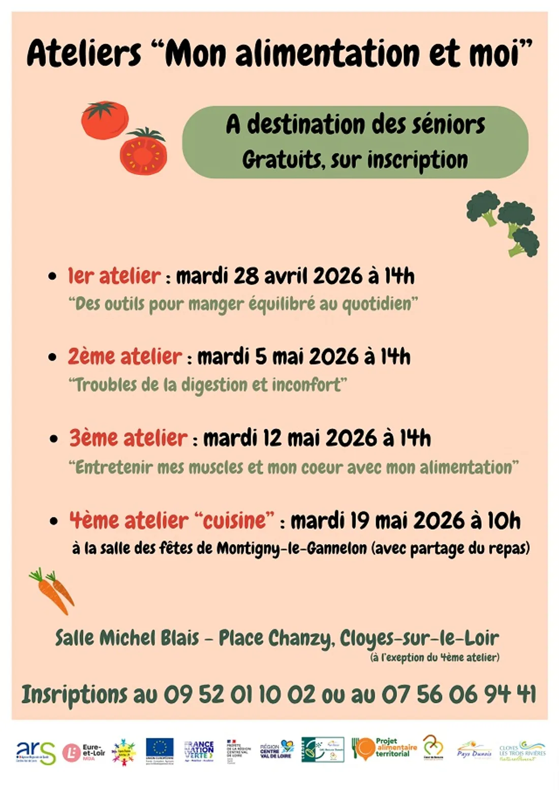 CLOYES-SUR-LE-LOIR - Ateliers : Mon alimentation et moi