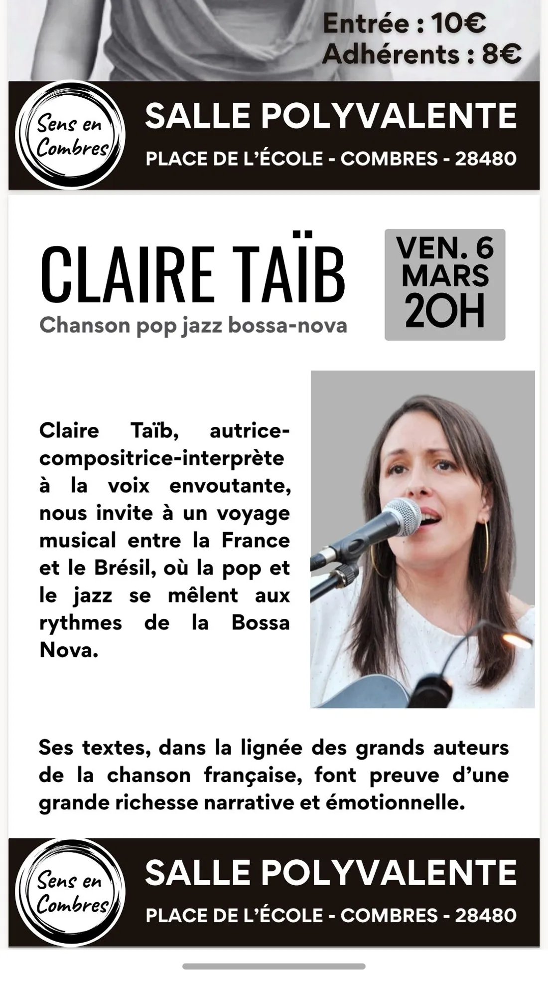 COMBRES- Concert : Claire Taïb