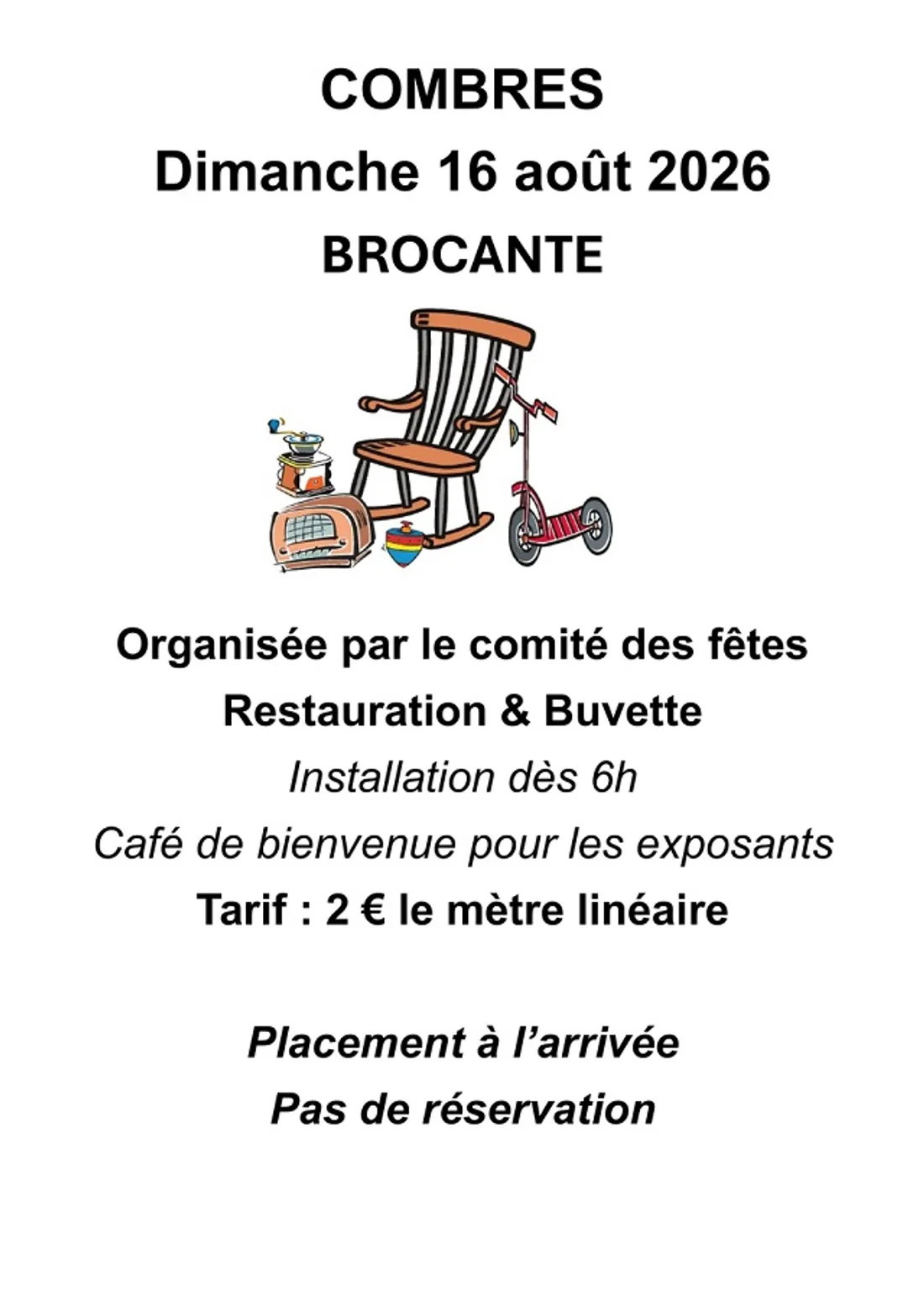 COMBRES - Brocante du comité des fêtes