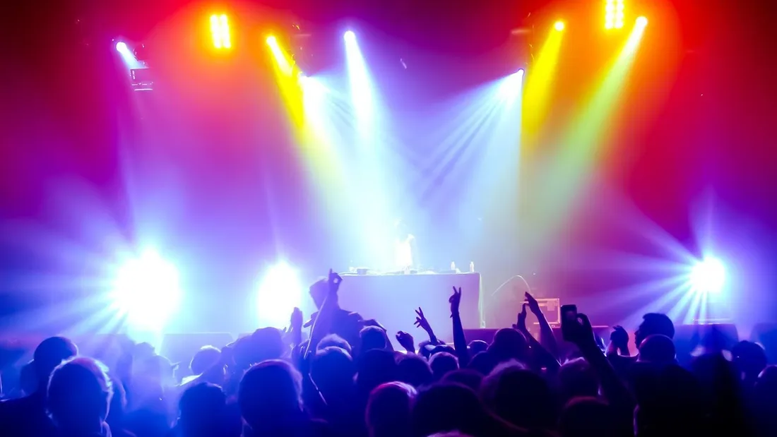 Concert, scène, public