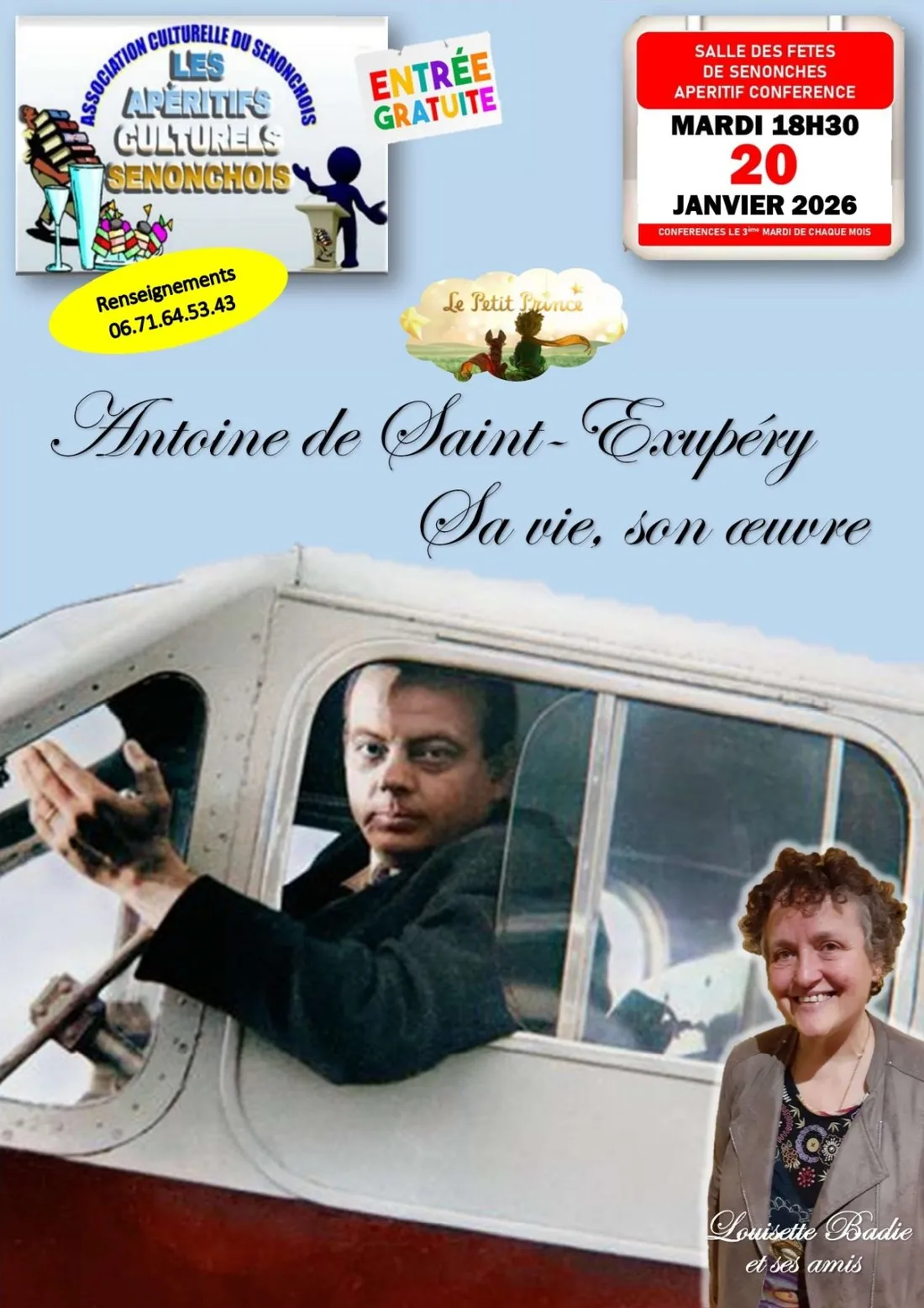 SENONCHES - Conférence : Antoine de Saint-Exupery, sa vie, son œuvre