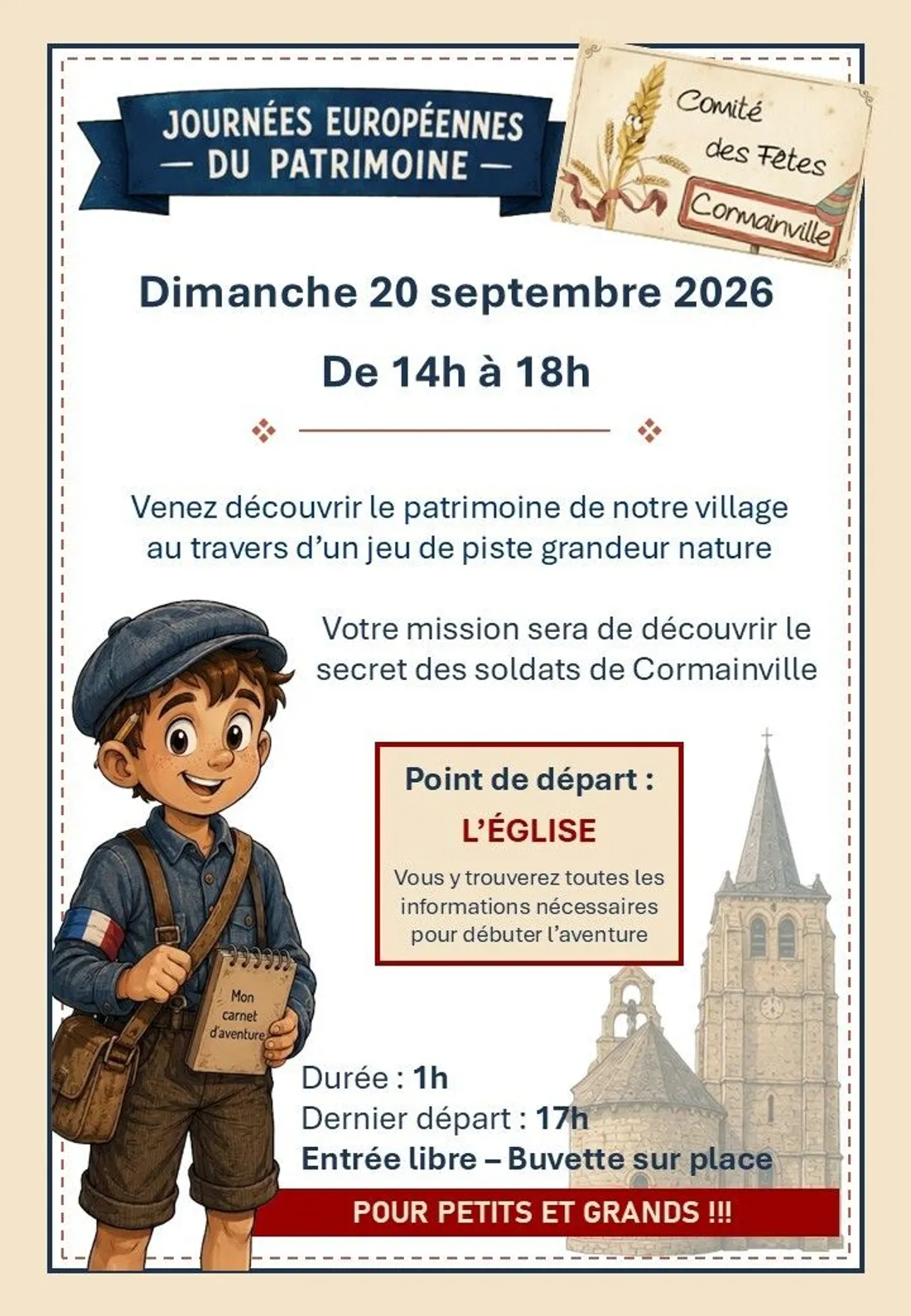 CORMAINVILLE - Journée du patrimoine : Jeu de piste