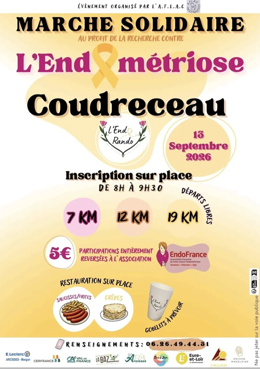 COUDRECEAU - Marche solidaire au profit de la recherche contre l'Endométriose