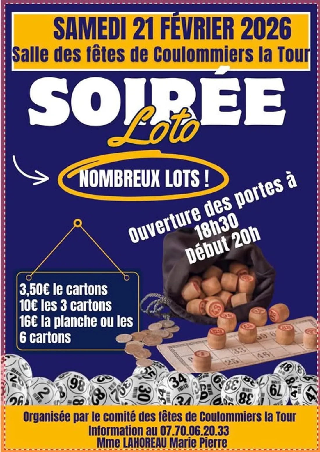 COULOMMIERS-LA-TOUR (41) - Loto du comité des fêtes