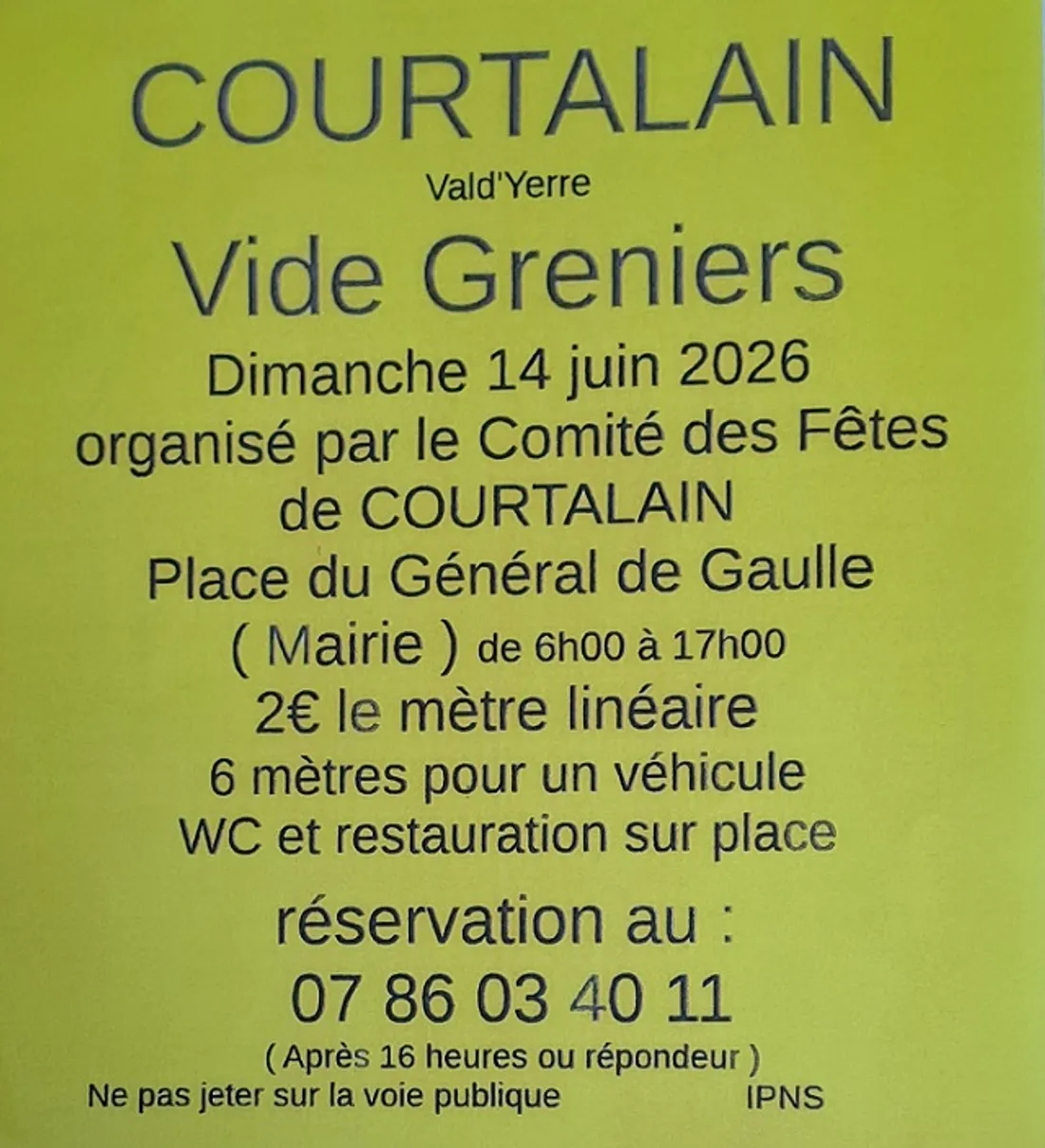 COURTALAIN - Vide-greniers du comité des fêtes